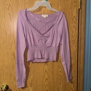 Purple cropped long sleeve pacsun shirt